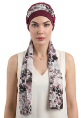 EmpowerWrap Headwear - Bamboo Cap with Attached Scarf