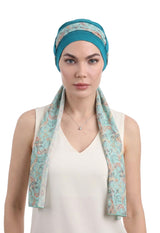 EmpowerWrap Headwear - Bamboo Cap with Attached Scarf