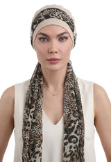 EmpowerWrap Headwear - Bamboo Cap with Attached Scarf