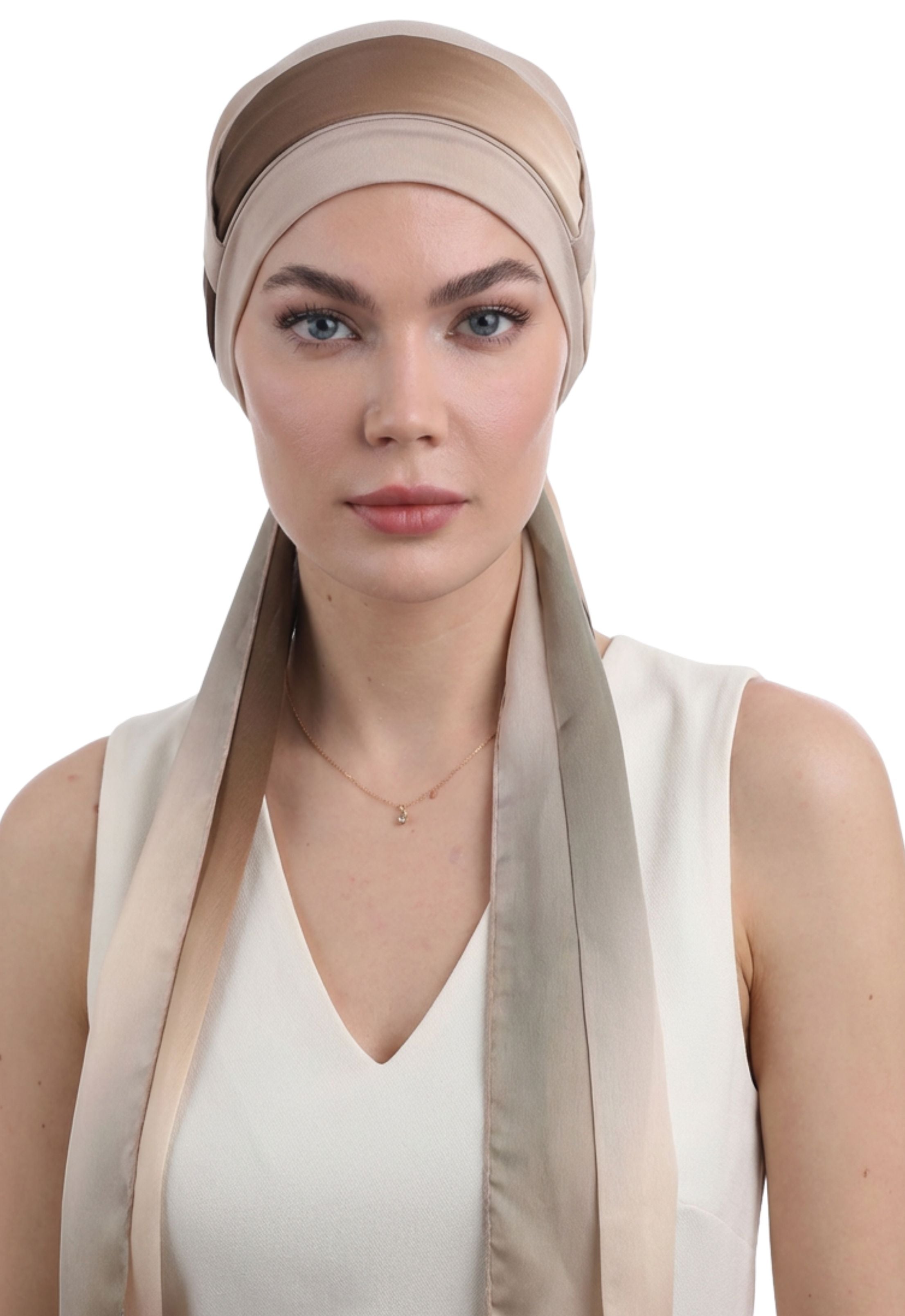 EmpowerWrap Headwear - Bamboo Cap with Attached Scarf