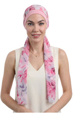 EmpowerWrap Headwear - Bamboo Cap with Attached Scarf