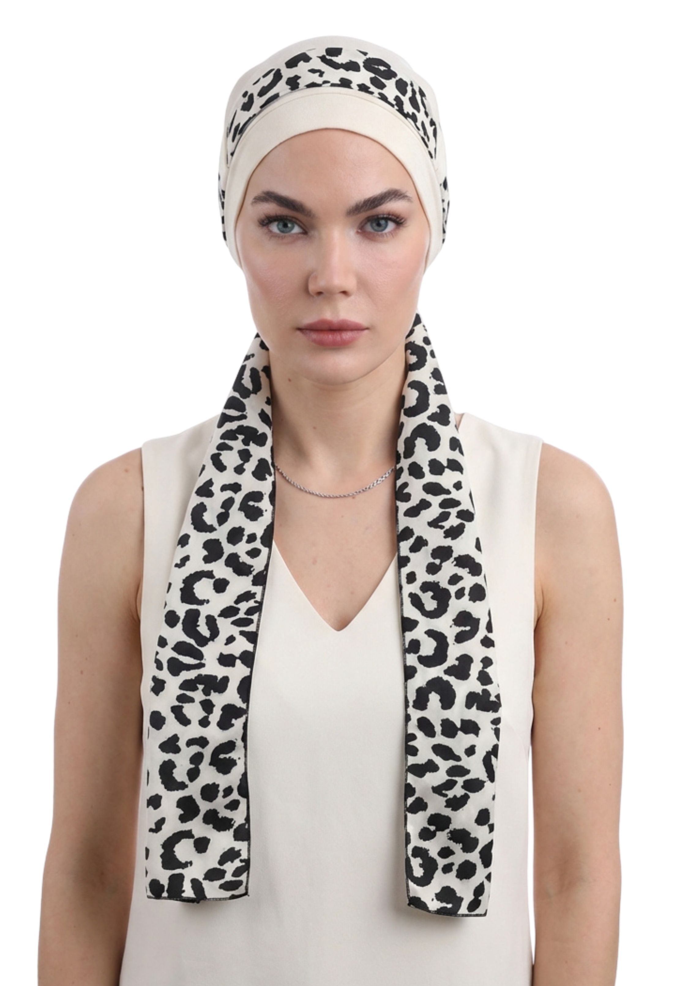 EmpowerWrap Headwear - Bamboo Cap with Attached Scarf