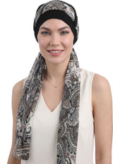 EmpowerWrap Headwear - Bamboo Cap with Attached Scarf