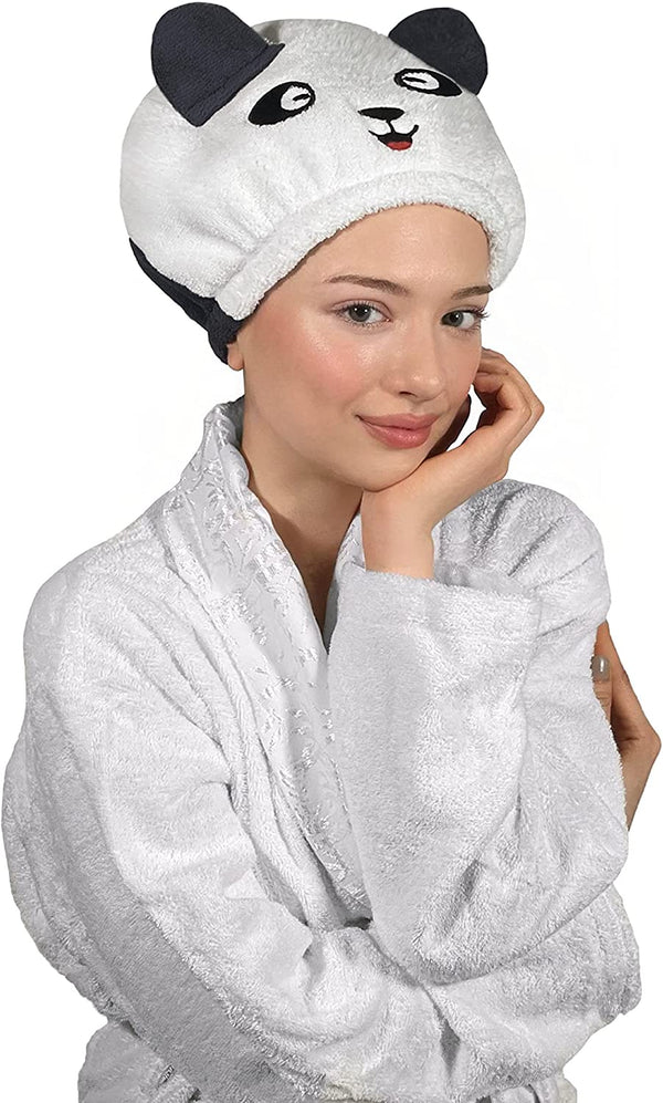 Deresina Hair Towel Cotton Cap (Panda)