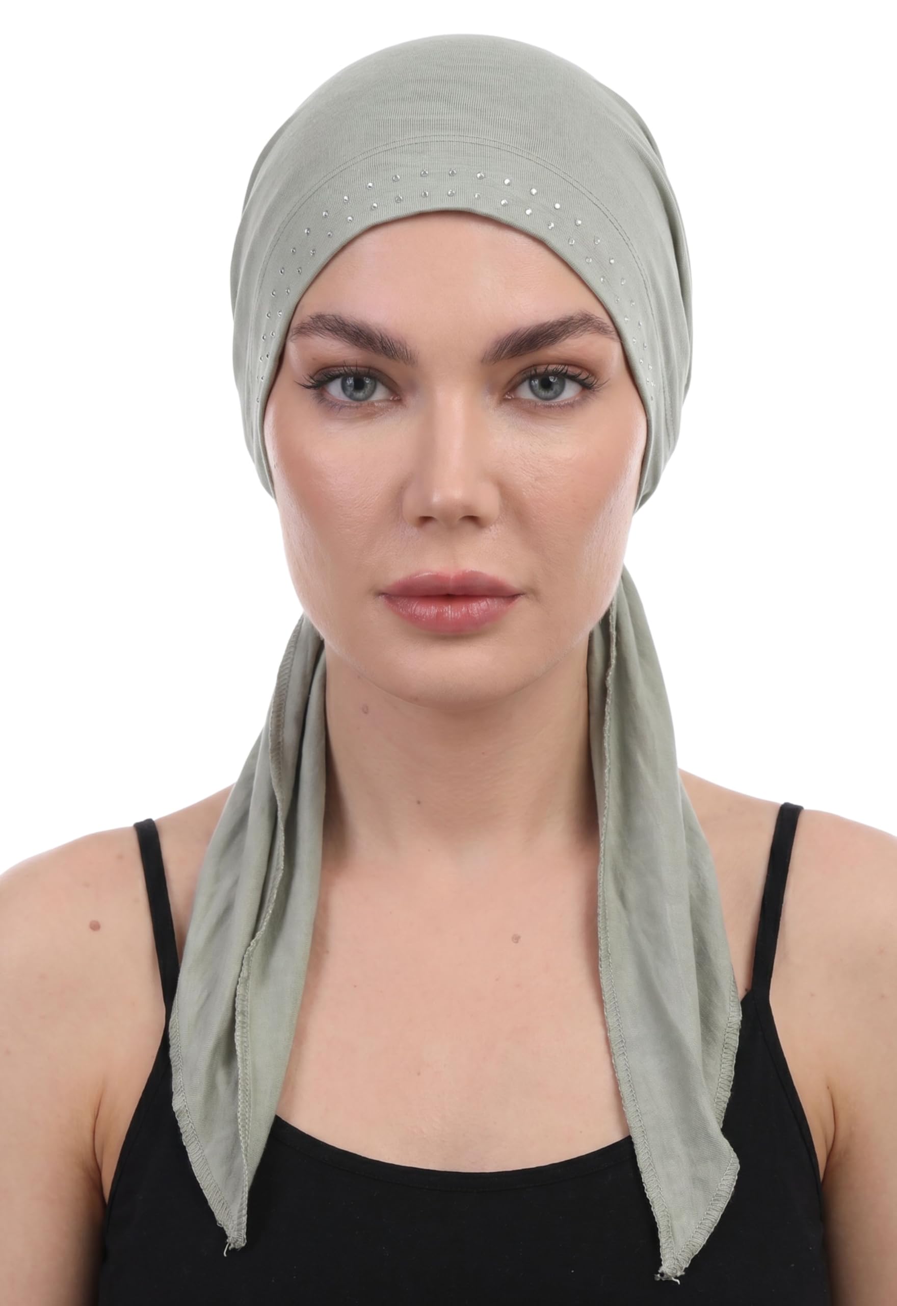 Jewelled Front Pre-Tied Bamboo Bandana