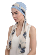 EmpowerWrap Headwear - Bamboo Cap with Attached Scarf