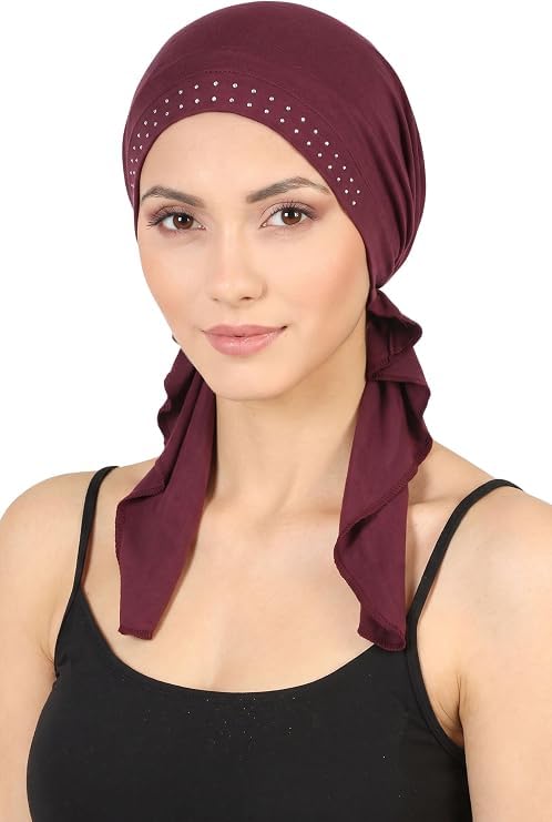 Jewelled Front Pre-Tied Bamboo Bandana