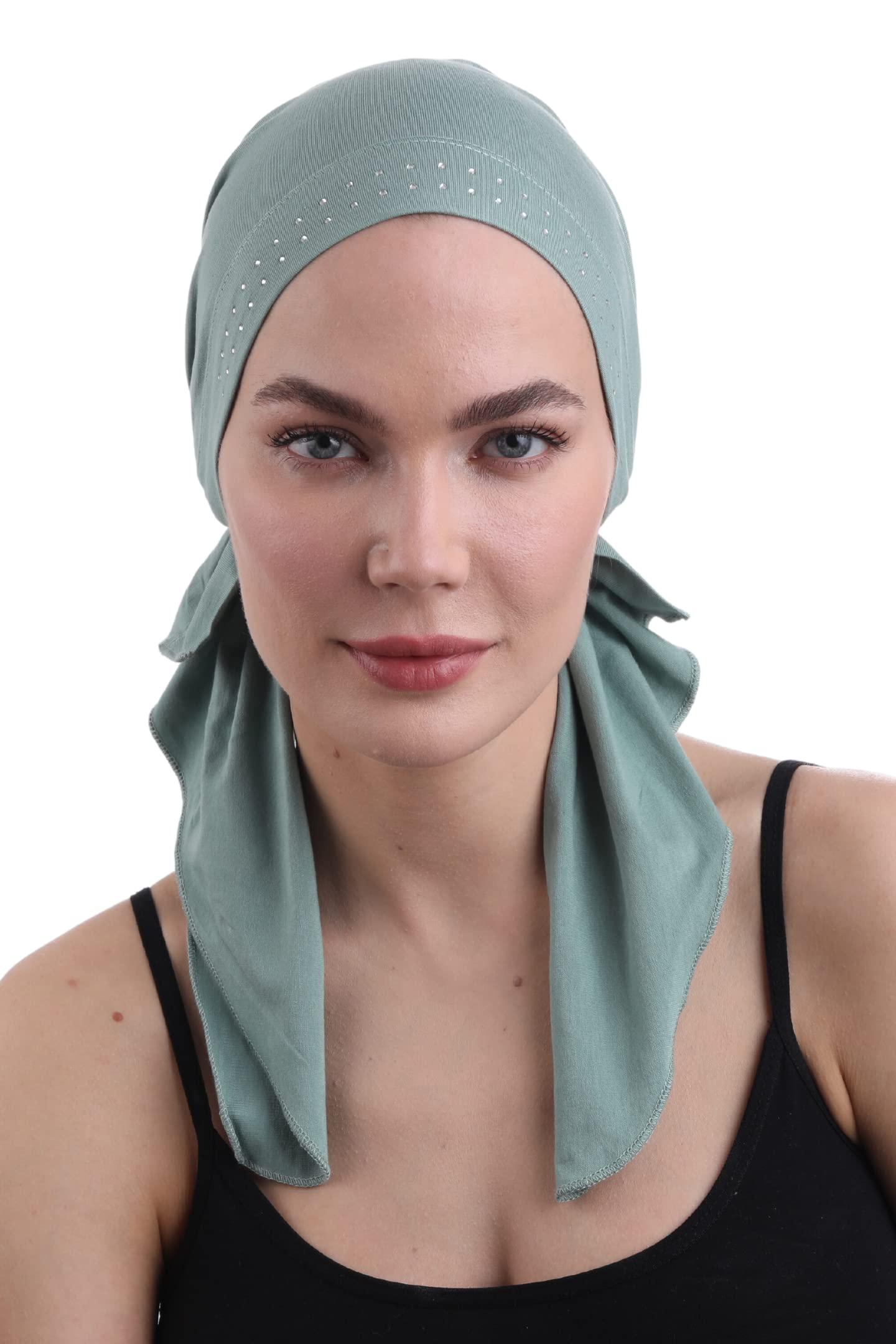 Jewelled Front Pre-Tied Bamboo Bandana
