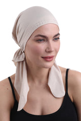 Jewelled Front Pre-Tied Bamboo Bandana