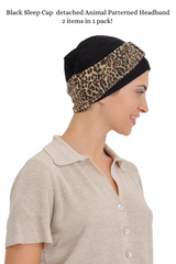 Extra Wide Crossed Headband with Cap - 2 in 1