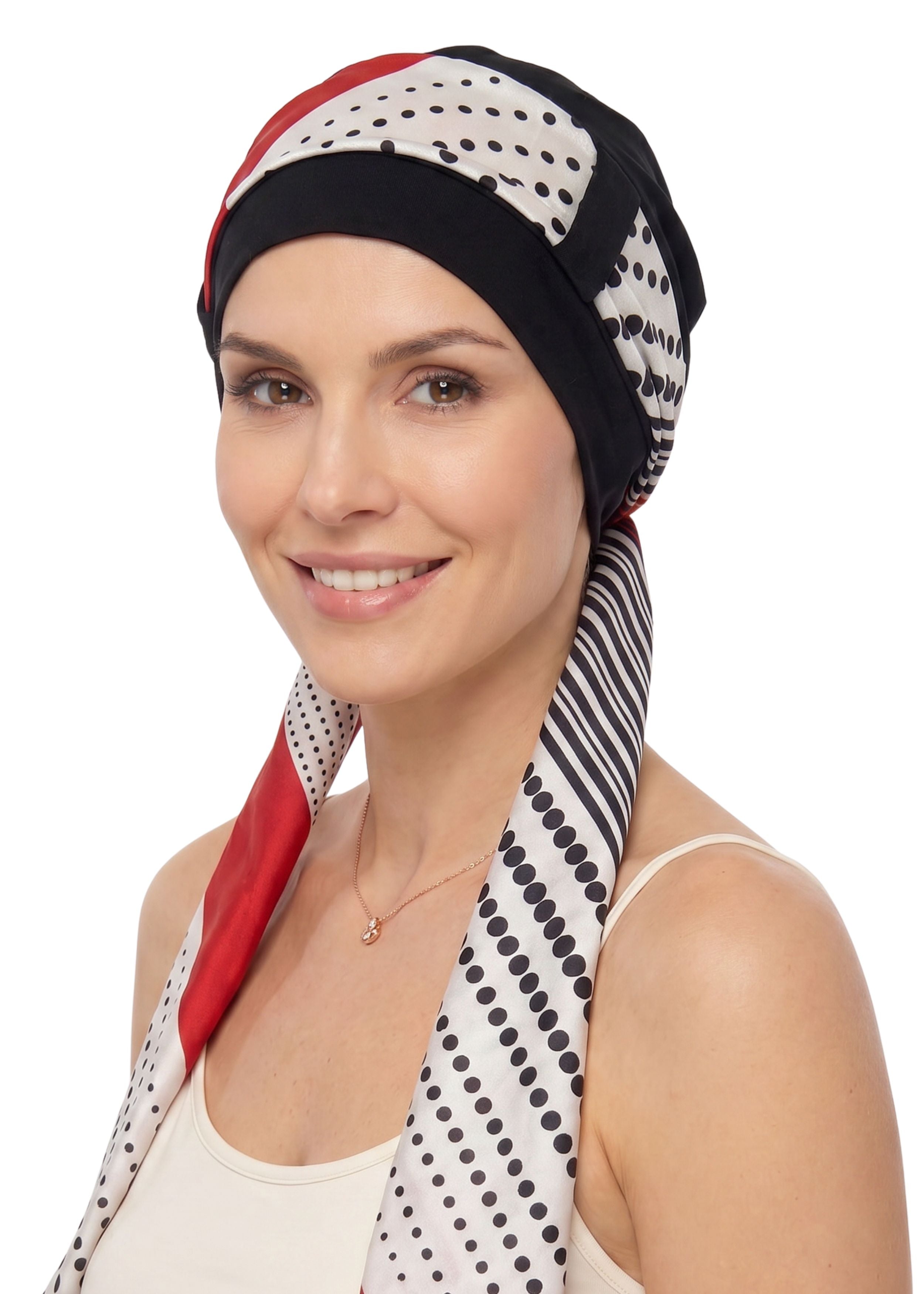 EmpowerWrap Headwear - Bamboo Cap with Attached Scarf