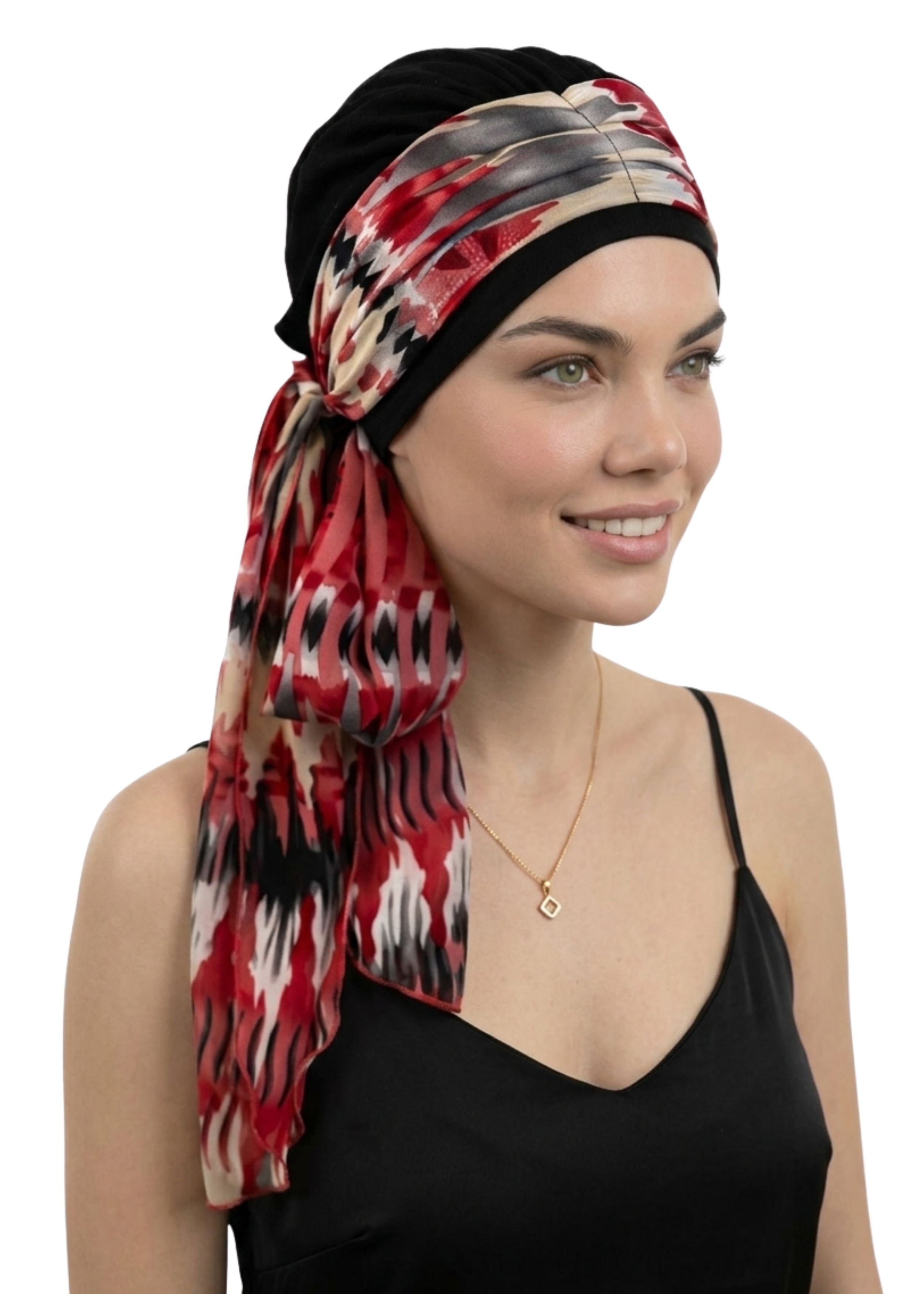 Sunrise Cap with Attached Scarf