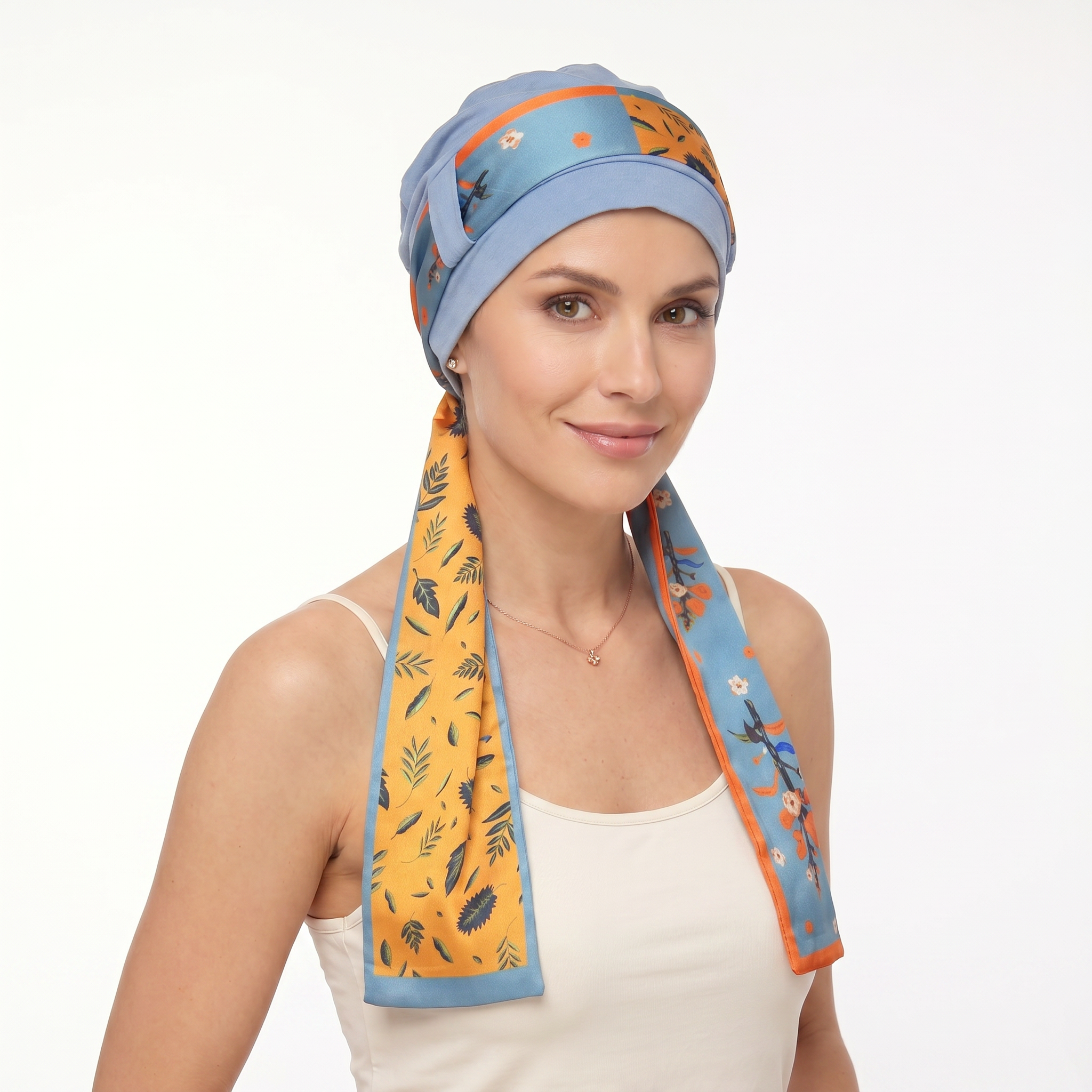EmpowerWrap Headwear - Bamboo Cap with Attached Scarf