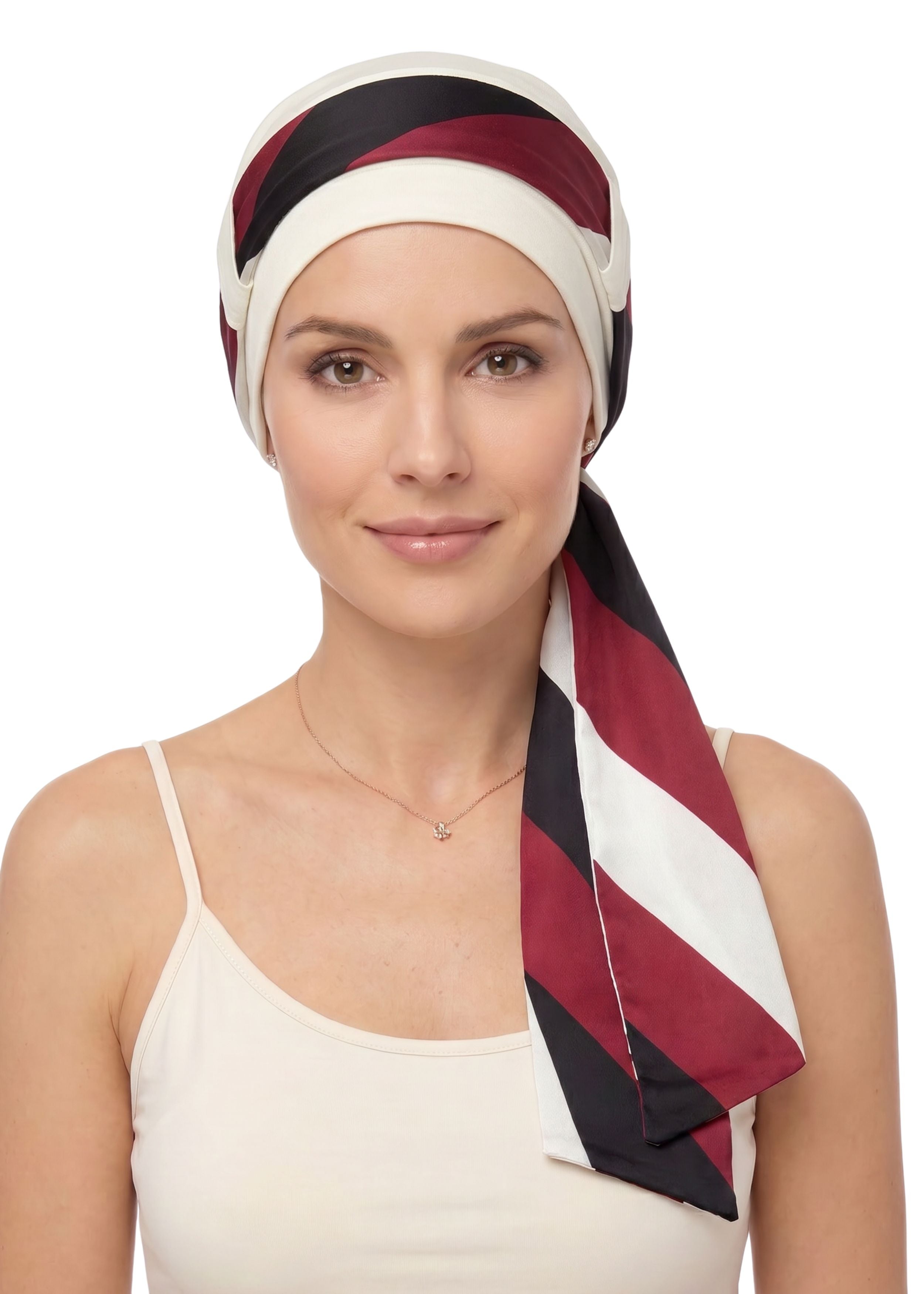 EmpowerWrap Headwear - Bamboo Cap with Attached Scarf