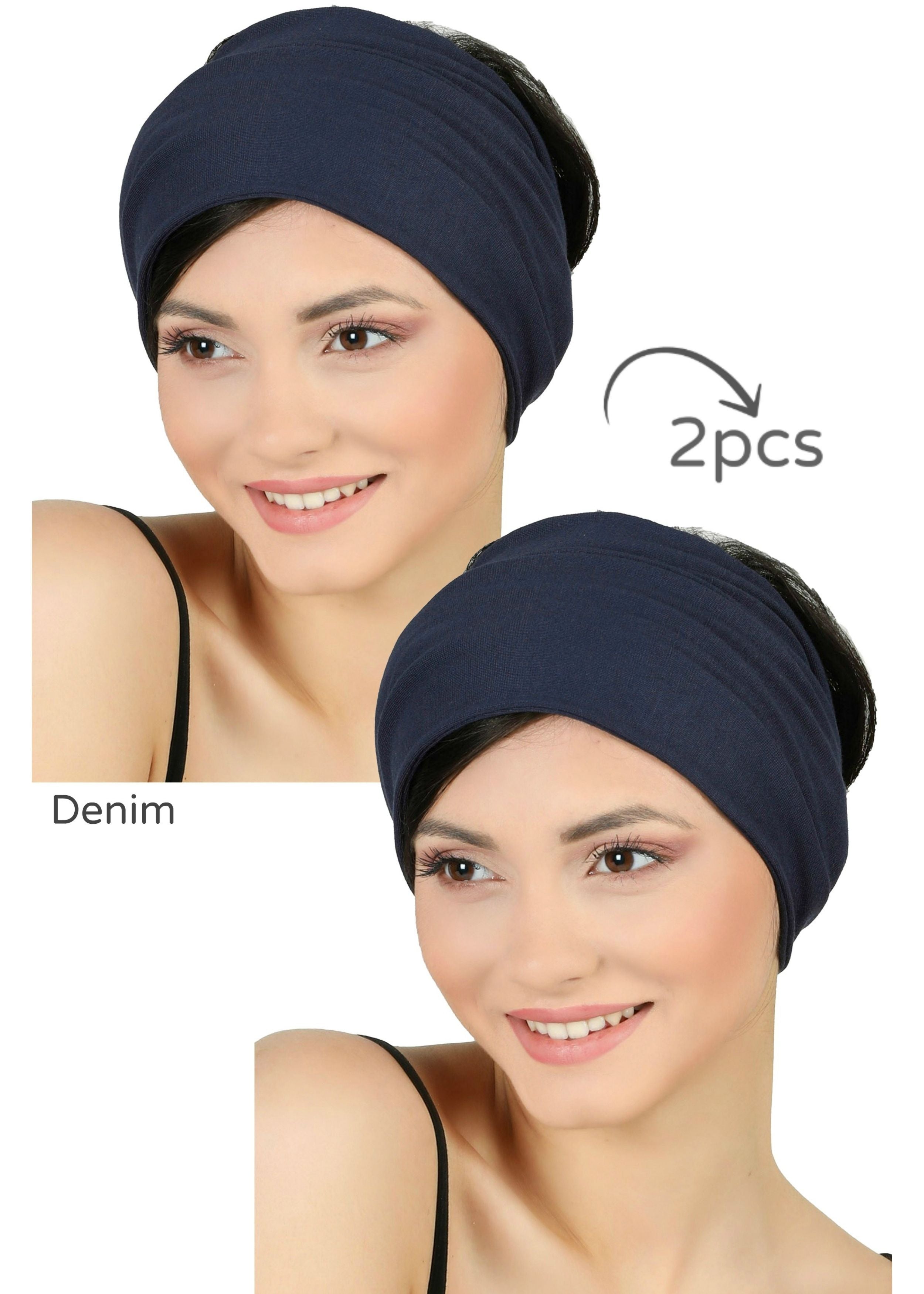 Extra Wide Plain Headband - Set of Two