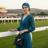 Diamond Patterned Hat with Georgette Flower
