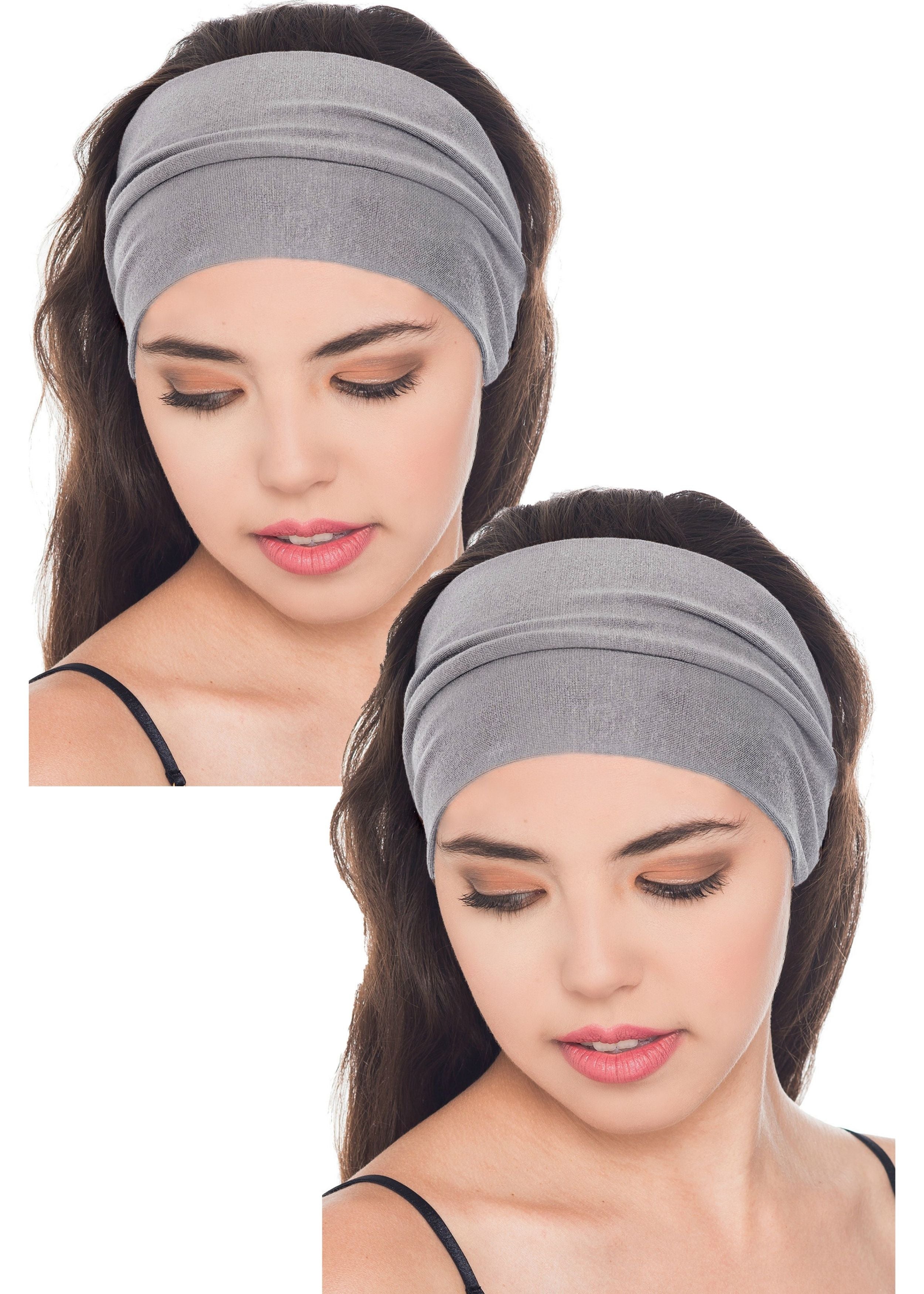 Extra Wide Plain Headband - Set of Two