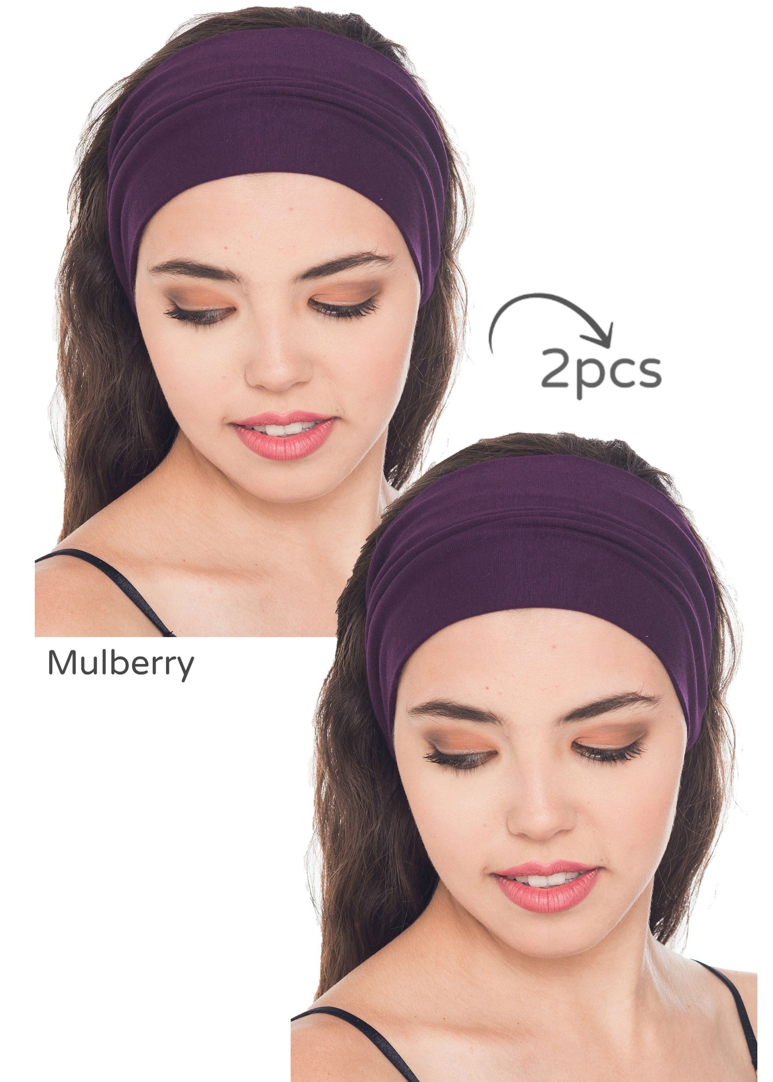 Extra Wide Plain Headband - Set of Two