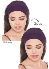 Extra Wide Plain Headband - Set of Two