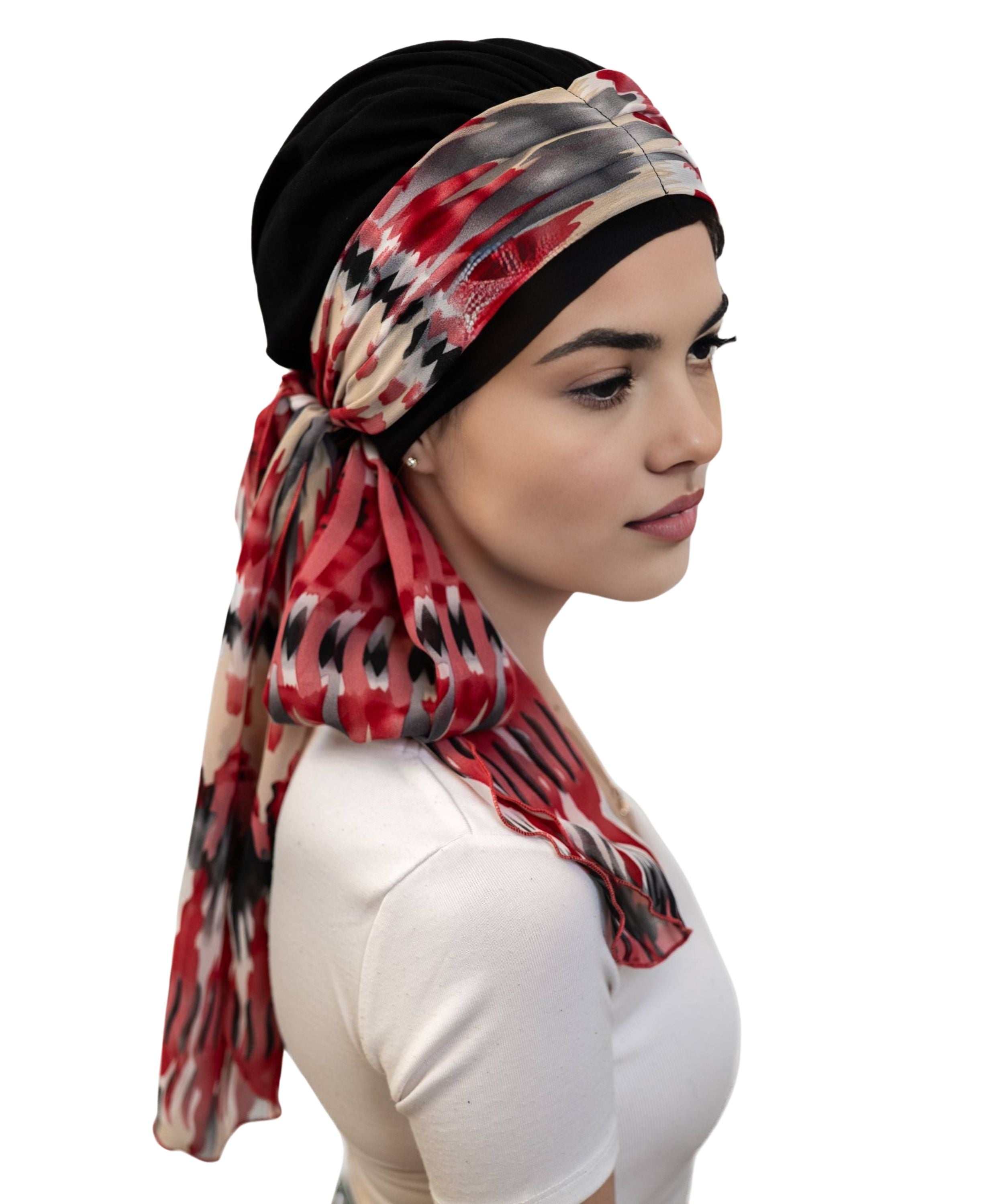 Sunrise Cap with Attached Scarf