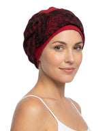 Alpine Winter Headwear in Burgundy Black - front view