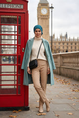 Diamond Patterned Hat with Georgette Flower