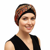 Black Cap with Burgundy Headband