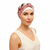 Cream Cap with Pink Abstract Headband