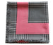 Special Fringed Trim Square Headscarf - Black with Dust Pink Edges