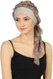 W Front Cap with Attached Scarf (Mink Front Mink Roses-314)