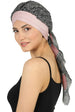 W Front Cap with Attached Scarf (Pink Front Black Printed-615)