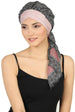 W Front Cap with Attached Scarf (Pink Front Black Printed-615)