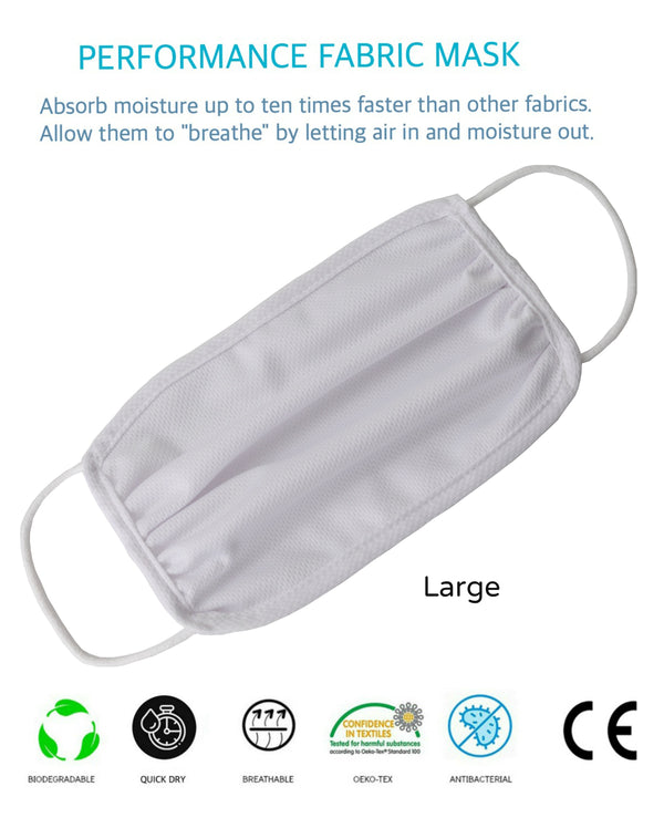 Unisex waschbare wiederverwendbare 2-lagige antibakterielle Cool Down Performance Gesichtsmaske – groß