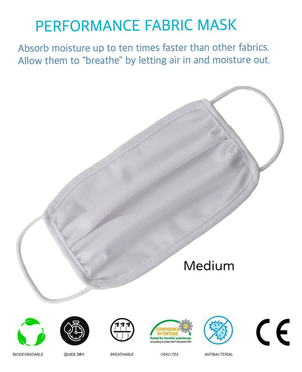 Unisex waschbare wiederverwendbare 2-lagige antibakterielle Cool Down Performance Gesichtsmaske-MEDIUM