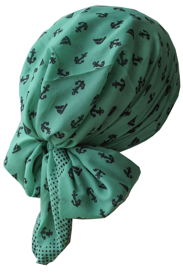 Deresina Easy tie chemo headscarf for girls benetton green