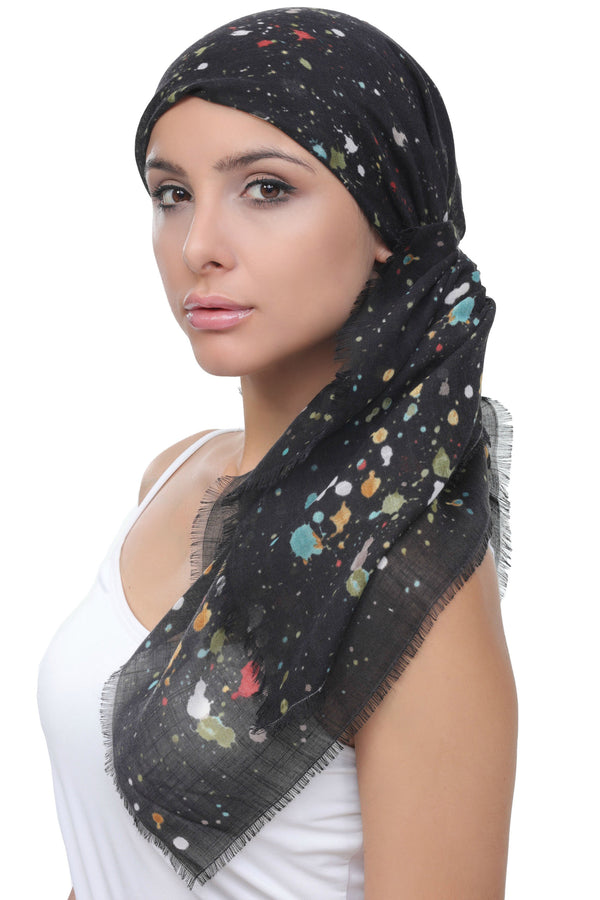 Deresina Four Seasons Plain Square Chemo Headscarf Black Colour Palette
