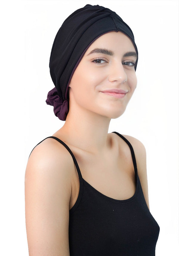 VestaBloom Headwear- (Black - Mulberry)