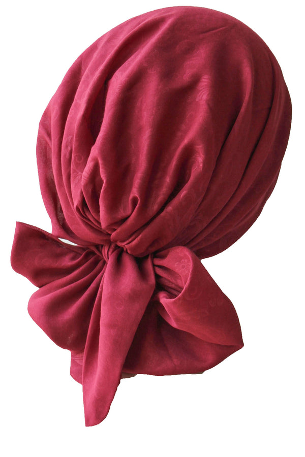 Deresina Easy tie chemo headscarf 33 burgundy
