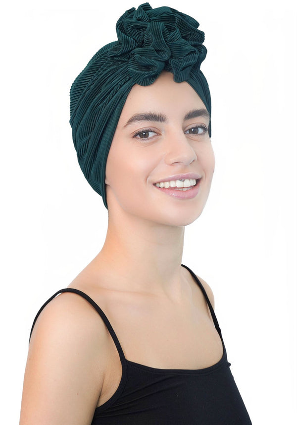 Zwei-Wege-Kopfbedeckung Waffelblume (501-Jade)