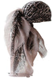 Special Fringed Trim Square Headscarf- Mink Brown Leopard