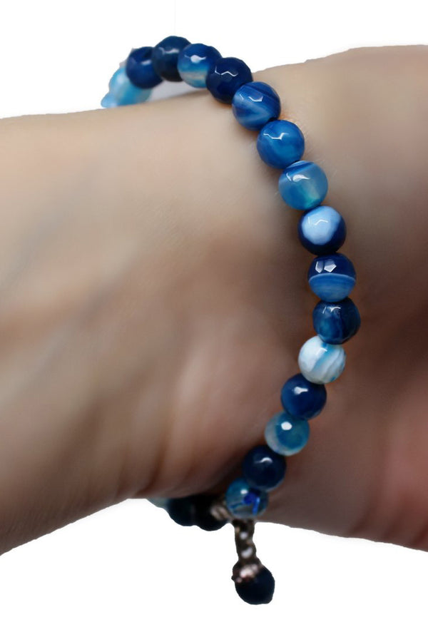 Energy Balance Semi Precious Gemstone Bracelet - Blue Onyx