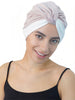 Turban mit verdrehter Vorderseite - (Powder Pink - Off White) 
