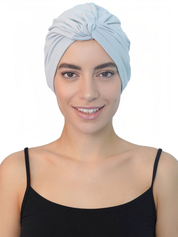 Twisted Front Turban - (Cloud Blue )