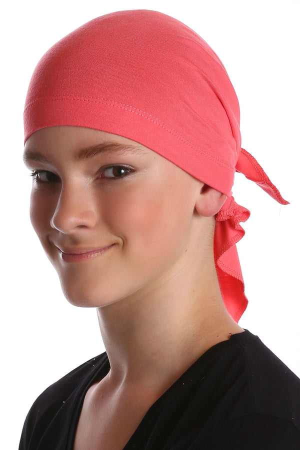 Deresina Teen indoor bandana for hairloss brickpink