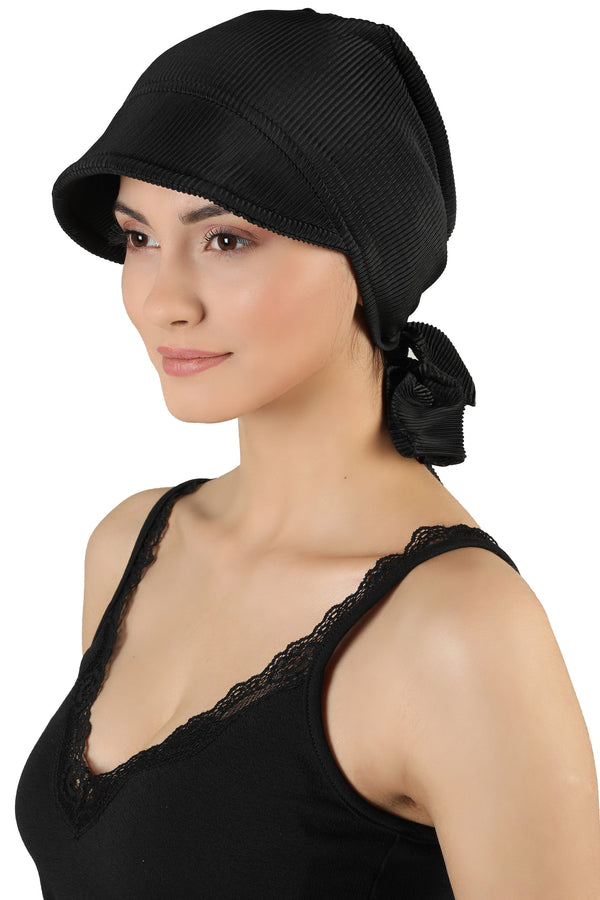 Tie Back Casual Pretty Hat - Black