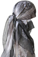 Everyday Square Head Scarf - Black Grey Geometric Dotted End