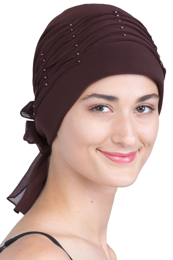 Twisted Pleated Headwear - Brown