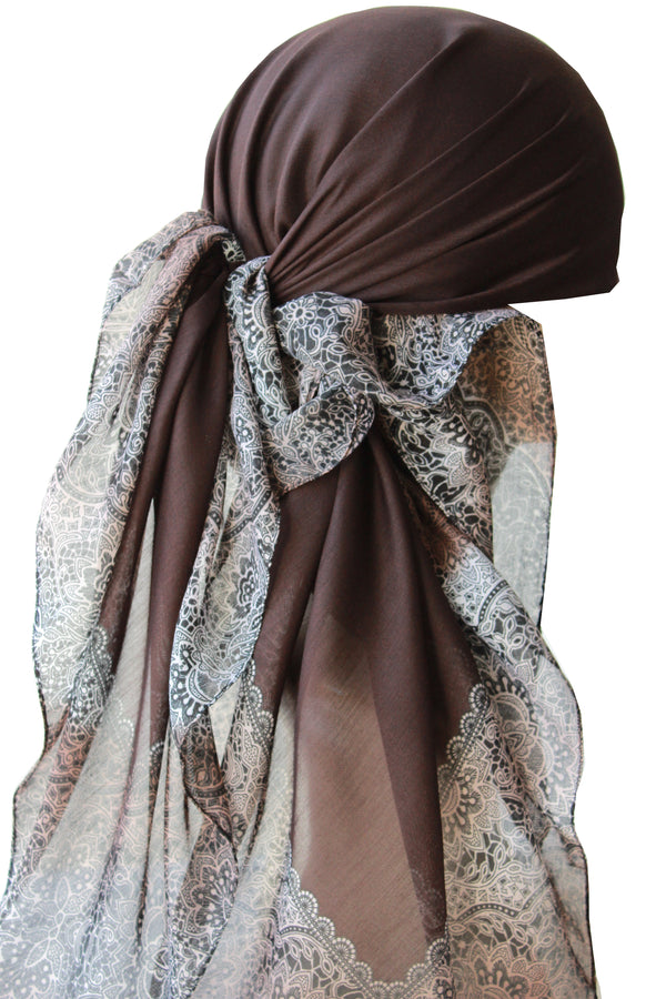Everyday Square Head Scarf - Chesnut End Lace