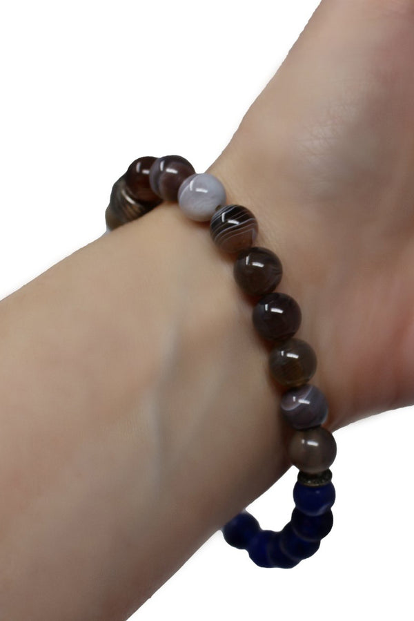Energy Balance Semi Precious Gemstone Bracelet - Brown Onyx