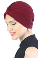 Deresina Pearl detail turban for cancer patients burgundy